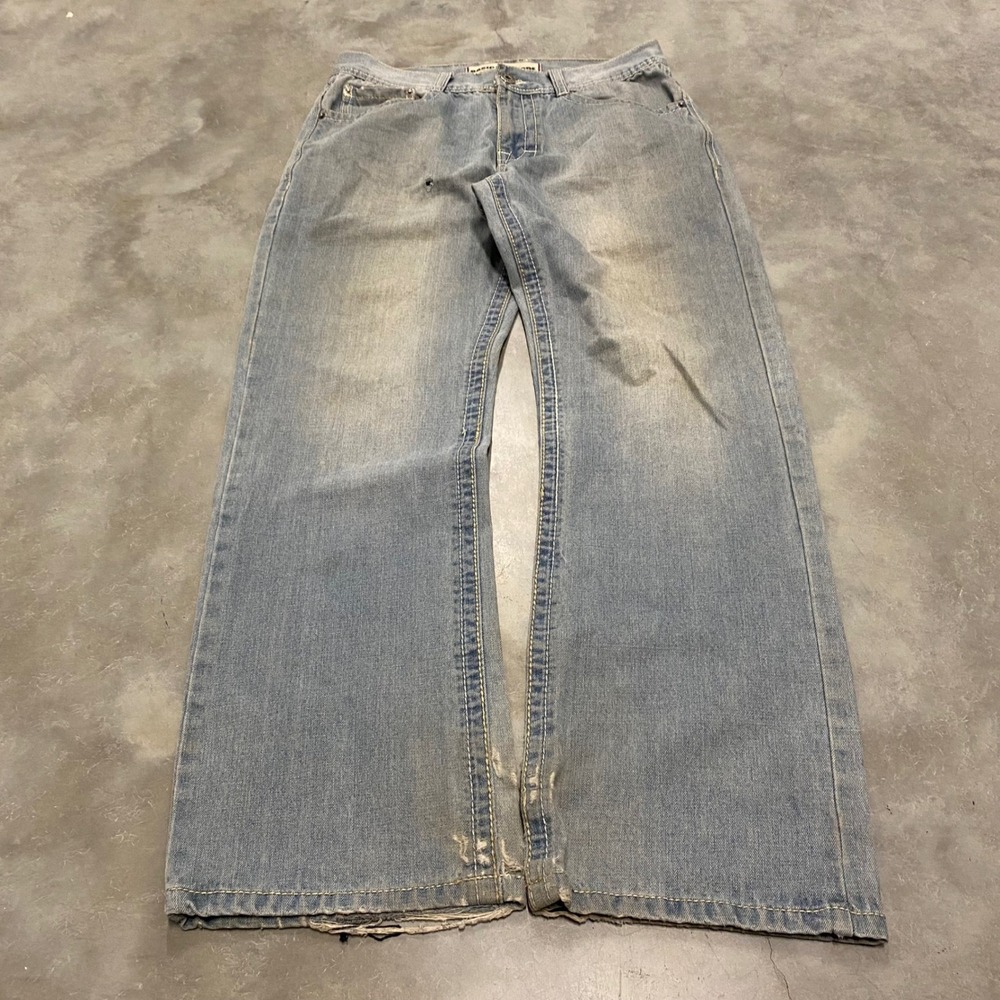 Basic Code Mens Light Wash Relaxed Fit Denim Jeans W32 L32